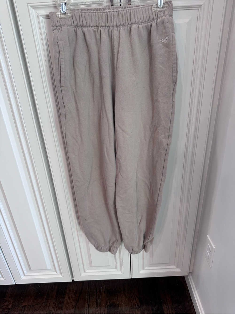 Hollister Neutral Taupe Elastic Waist Joggers